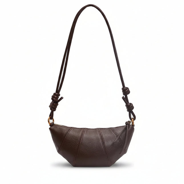 Bolso cruzado de mujer en cuero vegano color coffee