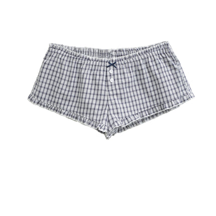 Shorts a cuadros con cintura elástica para mujer