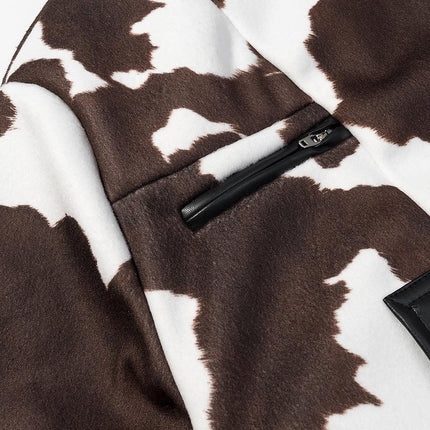 Chaqueta Estampado Vaca Mujer - Cuero Sintético con Cremallera
