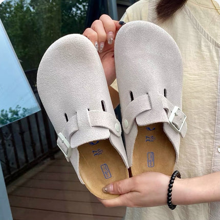 Sandalias minimalistas de cuero con tacón oculto para mujer