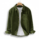 Camisa de pana de manga larga sencilla, informal