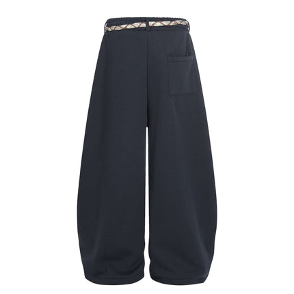 Pantalones anchos de mujer con cinturón decorativo Run-Teng