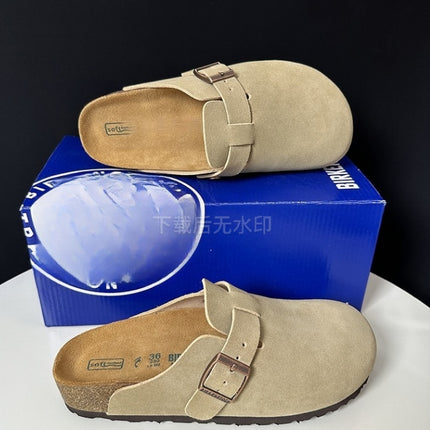 Sandalias minimalistas de cuero con tacón oculto para mujer