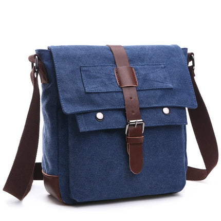 Bolso mensajero vintage para hombre de lona con correa ajustable