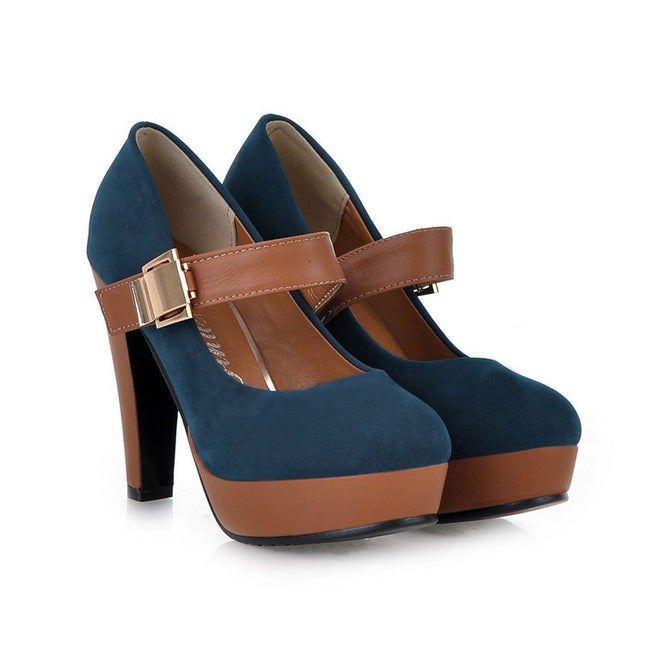 Zapatos plataforma mujer con tacón alto y cierre de velcro