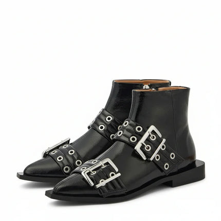Botas stilletto con hebillas negras