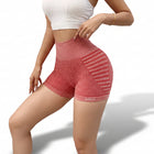 Shorts deportivos de cintura alta para mujer rojo