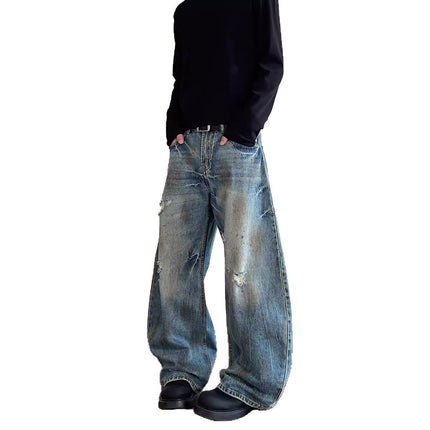 Pantalones vaqueros retro hombre azul