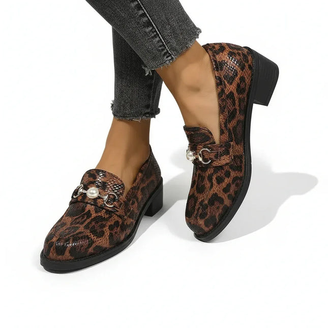 Mocasines con tacón de bloque y punta redonda - tugranalmacen.com