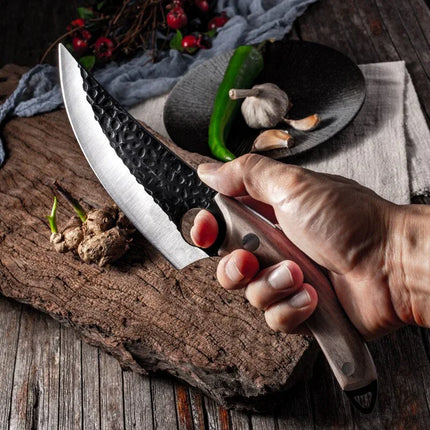 Cuchillo de carnicero forjado de 5,5'' de acero revestido de alto carbono - tugranalmacen.com