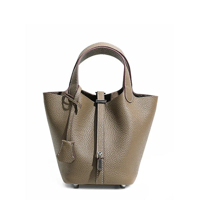 Head layer cowhide bucket bag women's leather high-end handbag - tugranalmacen.com