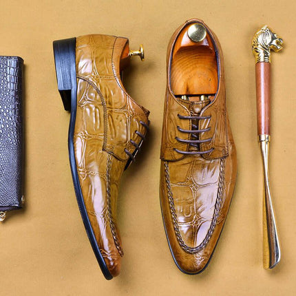 Zapatos Oxford de Cuero Premium para Hombre color Marron