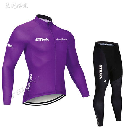 Conjunto de ciclismo de verano STRAVA Pro Team con badana de gel