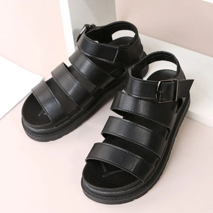 Sandalias de plataforma con hebilla y punta abierta en varios colores