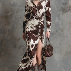 Long sleeved button irregular long skirt dress shirt skirt - tugranalmacen.com