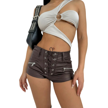 Pantalones cortos marrones con tirantes