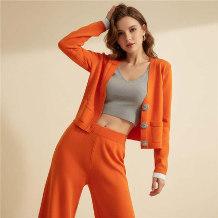 Conjunto de top y pantalón ancho informal