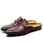 Zapatos de cuero amarillo para hombre con tacón bajo y punta cuadrada
