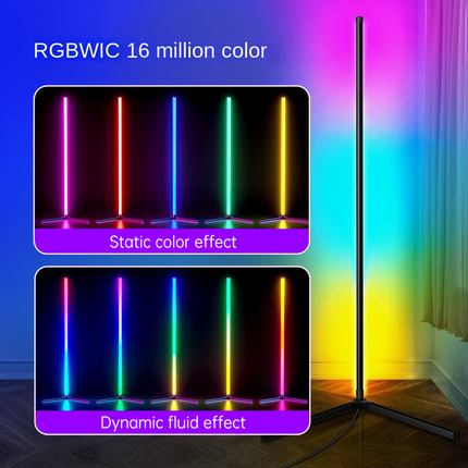Lámpara de pie LED RGBIC con control remoto y ajuste de altura