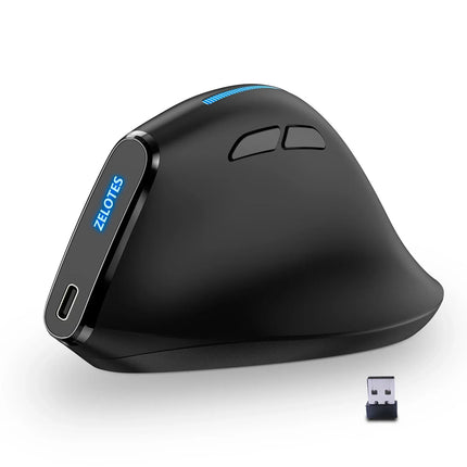 ZELOTES Master F36A Vertical Ergonomic Grip Anti Mouse Hand Charging Wireless Office Mouse - tugranalmacen.com
