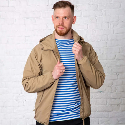 Camisa estilo breton de manga corta para hombre