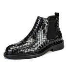 Botas cortas de hombre con diseño tejido moderno y elegante