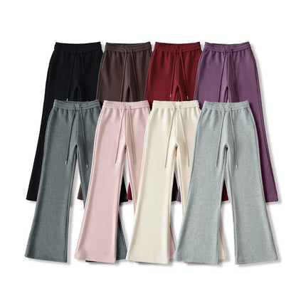 Pantalones anchos de felpa color negro
