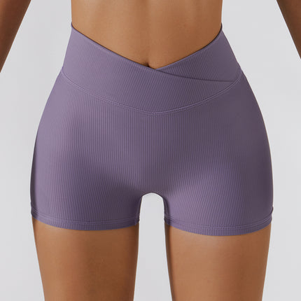 Nuevos shorts de yoga antirreflejos, shorts elásticos para correr y fitness, mallas deportivas transpirables de secado rápido.