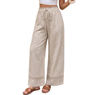 Pantalones rectos caqui con cinturón