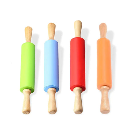 Rodillo de silicona con mango de madera. - tugranalmacen.com