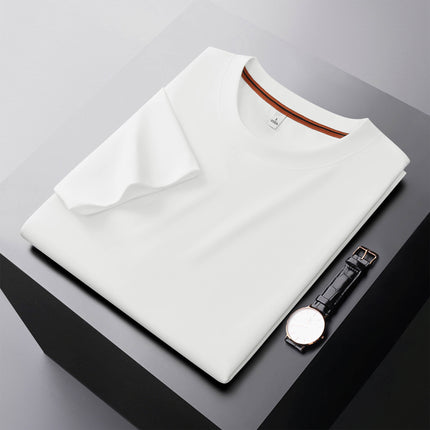 Camiseta básica de cuello redondo para hombre - Algodón suave y cómoda color blanco
