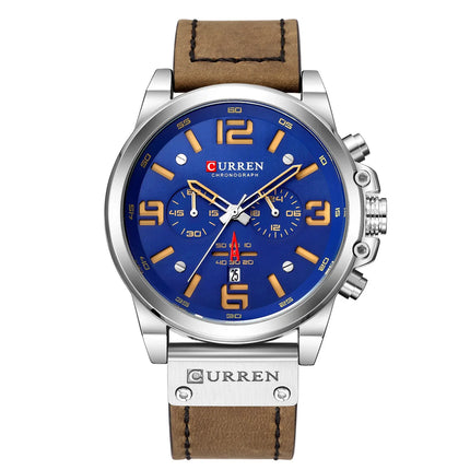 Men's Watch Sports Six Pin Quartz Watch Calendar Men's Watch Waterproof Belt Watch - tugranalmacen.com