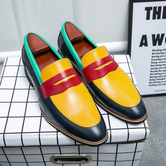Zapatos de cuero británicos para hombre, estilo casual y elegante