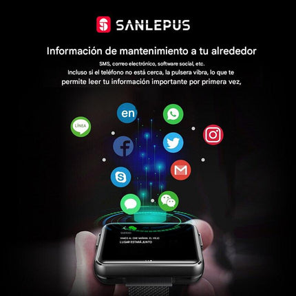 Reloj inteligente SANLEPUS con auriculares Bluetooth