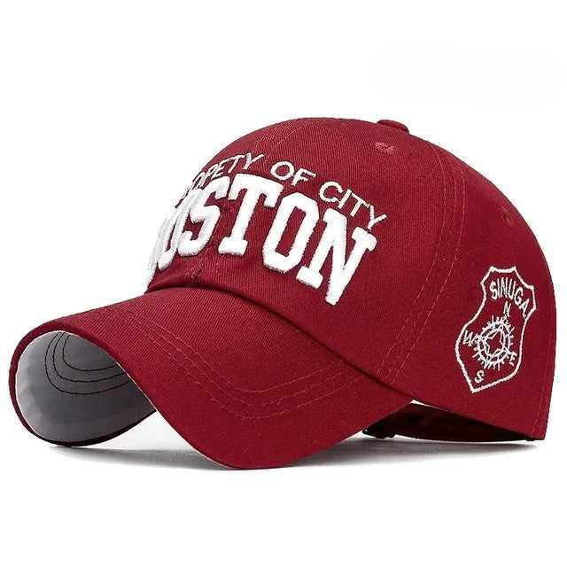 Gorra de béisbol Boston con bordado 3D para hombre y mujer