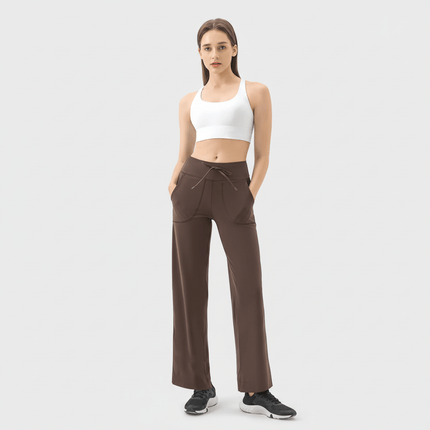 Pantalones deportivos con cordón y bolsillos