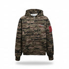 Sudadera con cremallera y capucha en camuflaje de mujer