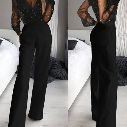 Mono Elegante de Mujer con Pedreria - Espalda Descubierta Negro