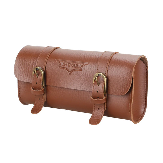 Retro PU Leather Waterproof Hanging Tail Cushion Bag Cycling Equipment Bicycle Handlebar Bag - tugranalmacen.com