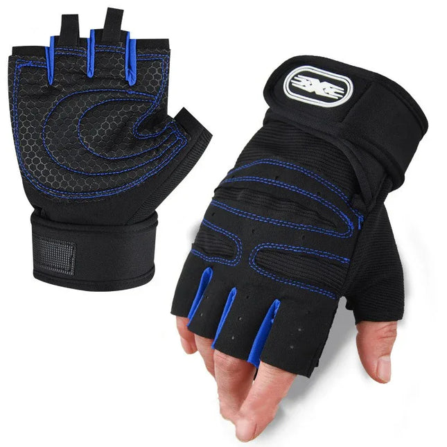 Guantes de ciclismo fitness con protección para muñecas guantes de medio dedo. - tugranalmacen.com