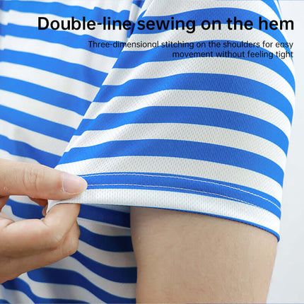 Camisa estilo breton de manga corta para hombre