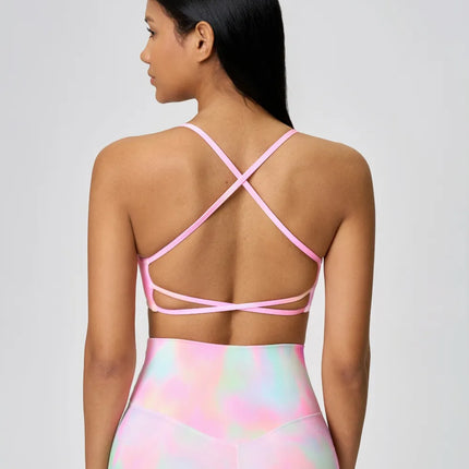 Camisola deportiva con espalda cruzada y escote redondo