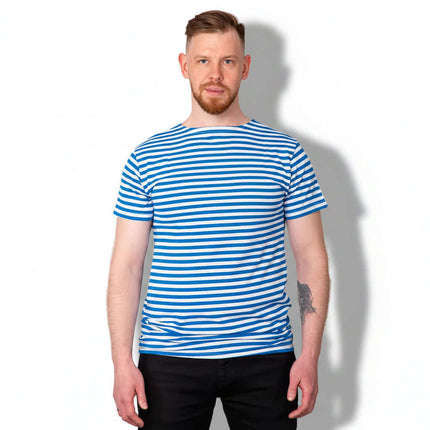 Camisa estilo breton azul cielo