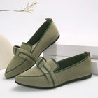 Zapatos planos de malla color oliva