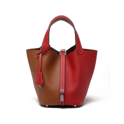 Head layer cowhide bucket bag women's leather high-end handbag - tugranalmacen.com