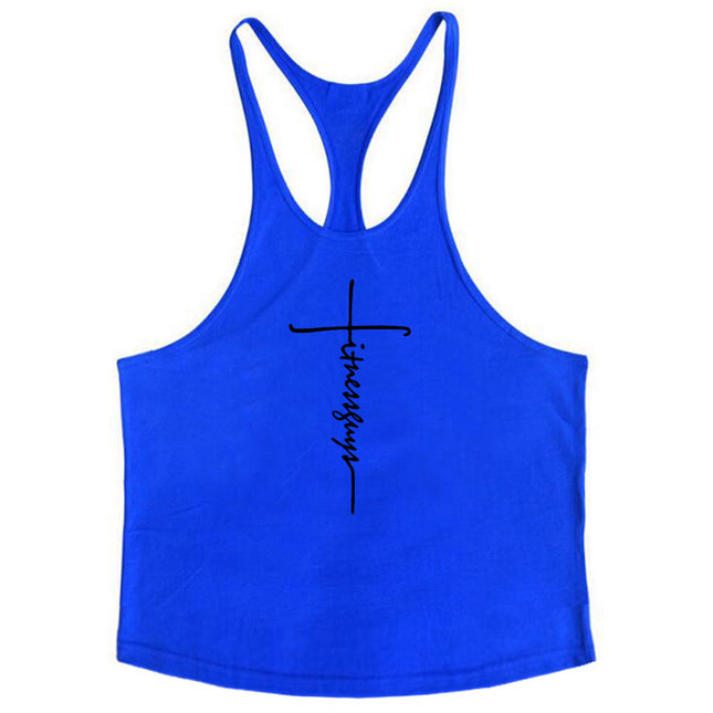 Camiseta de tirantes en algodón para culturismo y fitness.