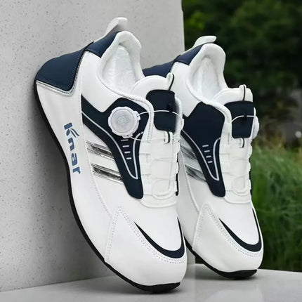 Zapatillas Urbanas con Ajuste Automático, diseño futurista en blanco y azul, perfectas para moda streetwear y uso diario.
