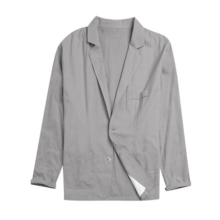 Traje ajustado de lino británico para hombre, elegante y fresco
