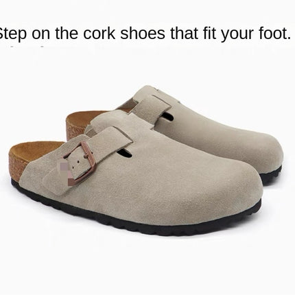 Sandalias minimalistas de cuero con tacón oculto para mujer