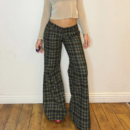Pantalones Casuales de Tejido Tartán Escoces f.seo - tugranalmacen.com